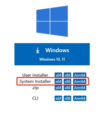 vscode System Installer
